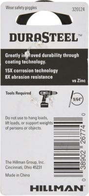 Image showing  35 lb. 0.225 in. x 3-7/8 in. Durasteel Ceiling Hook, Black Stitched