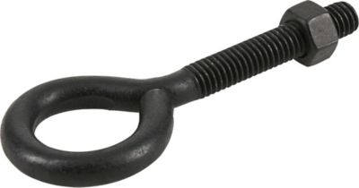 Image showing  3/8-16 in. x 4 in. Black Coated Durasteel Eye Bolt with Nut