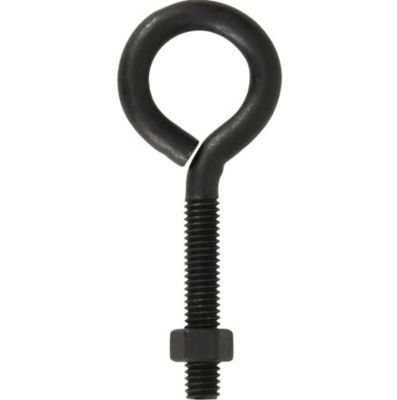 Image showing  3/8-16 in. x 4 in. Black Coated Durasteel Eye Bolt with Nut