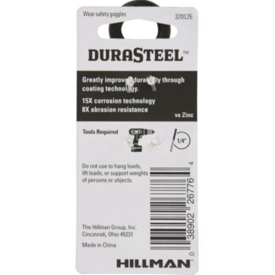 Image showing 5 th Hillman 1/4 in. 20 x 4 in. Black Coated Durasteel Eye Bolt with Nut