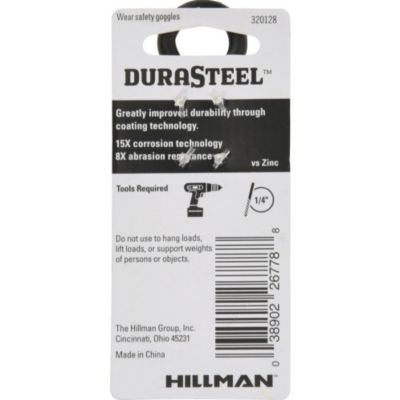 Image showing  1/4-20 x 2-1/2 in. Black Stitched Durasteel Eye Bolt with Nut