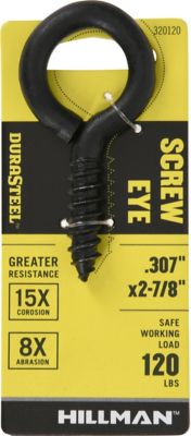 Hillman Black Coated Durasteel Large Screw Eye Size, .307 in. x 2-7/8 in., 320120