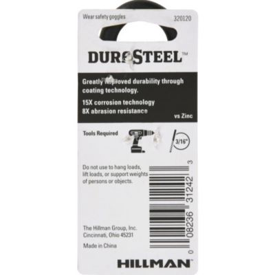 Image showing  0.307 in. x 2-7/8 in. Large Black Coated Durasteel Screw Eye Bolt