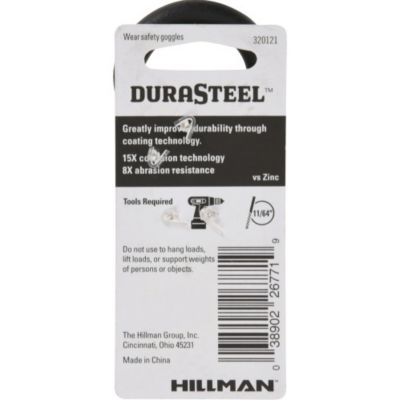 Image showing 5 th Hillman 0.363 in. x 3-7/8 in. Large Black Coated Durasteel Screw Eye Bolt