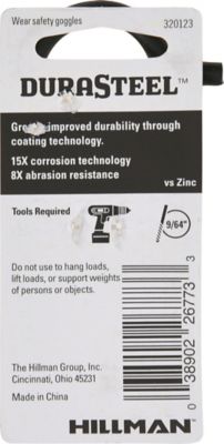 Image showing  60 lb. 1/4 in. x 4-1/4 in. Durasteel Screw Hook, Black Stitched