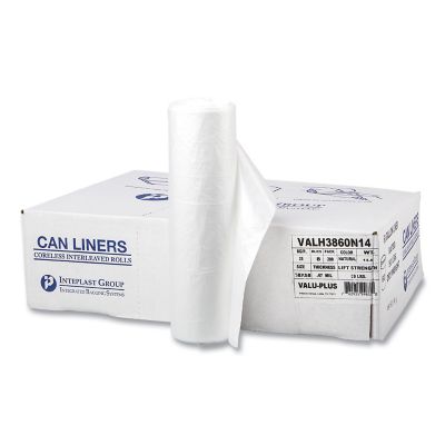 Image showing  60 gal. High-Density Commercial Can Liners Value Pack, 12 Microns, 38 in. x 58 in., Clear, 200 ct.