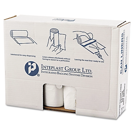 Inteplast Group 60 gal. High-Density Commercial Can Liners Value pk., 14 Microns, 43 in. x 46 in., Clear, 200-Pack