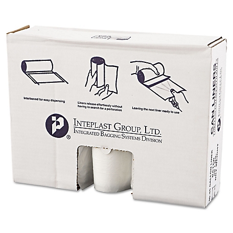 Inteplast Group 45 gal. High-Density Commercial Value Pack Can Liners, 12 Microns, 40 in. x 46 in., Clear, 250-Pack