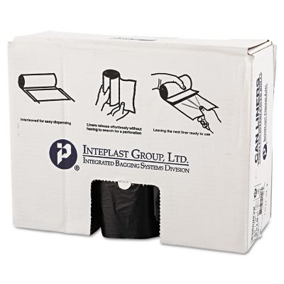 Inteplast Group 60 gal. High-Density Commercial Can Liners, 22 Microns, 38 in. x 60 in., Black, 150 ct.