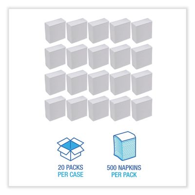 Image showing  Tall-Fold Dispenser Napkins, 12 in. x 7 in., White, 10,000 pc.
