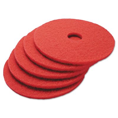 Image showing  12 in. Buffing Floor Pads, Red, 5-Pack