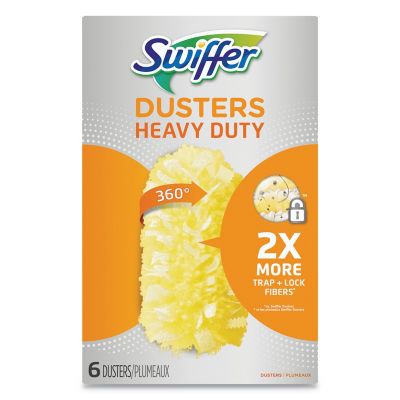 Swiffer Heavy-Duty Hand Dusters Refill, Dust Lock Fiber, Yellow, 6 Per Box
