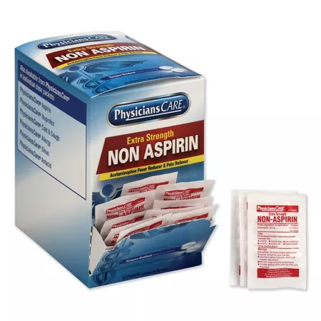 PhysiciansCare Non-Aspirin Acetaminophen Medication Pack of 50. First Aid Kits