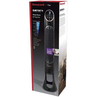 Image showing  40 in. 8-Speed Quietset Whole-Room Tower Fan, 14 CFM, Black