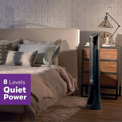 Image showing  40 in. 8-Speed Quietset Whole-Room Tower Fan, 14 CFM, Black