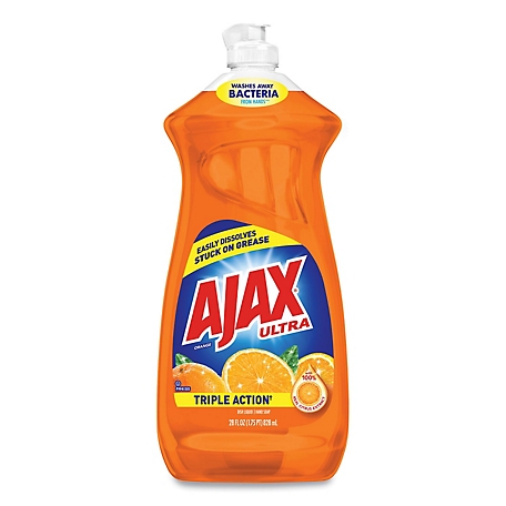 Ajax Ultra Triple Action Dish Detergent, Liquid, Orange Scent, 28 oz., 9 Pack