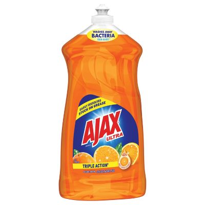 Ajax Ultra Triple Action Dish Detergent, Liquid, Antibacterial, Orange, 52 oz., 6 ct.