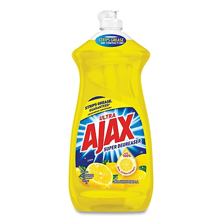 Ajax Ultra Triple Action Dish Detergent Liquid, Lemon Scent, 28 oz., 9 ct.