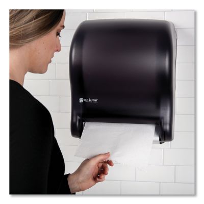 Image showing 6 th San Jamar Classic Tear-N-Dry Essence Automatic Paper Towel Dispenser, 11-3/4 in. x 9-1/8 in. x 14-7/16 in., Black