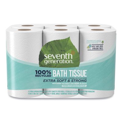 Seventh Generation 100% Recycled Bathroom Tissue, Septic Safe, 2-Ply, White, 48-Pack, 240 Sheets/Roll