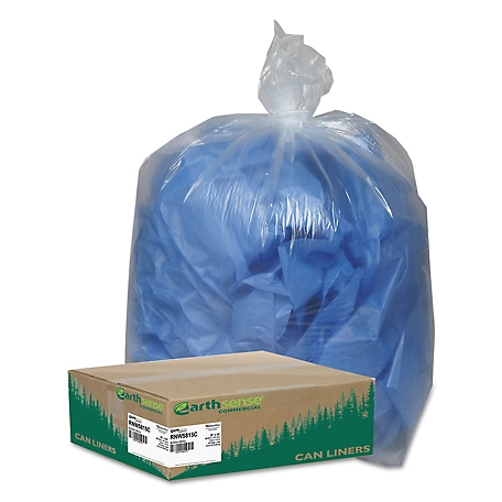 Earthsense Commercial Trash Bags, 60 Gallon, Recycled - Plastic -  100/Carton - Black 