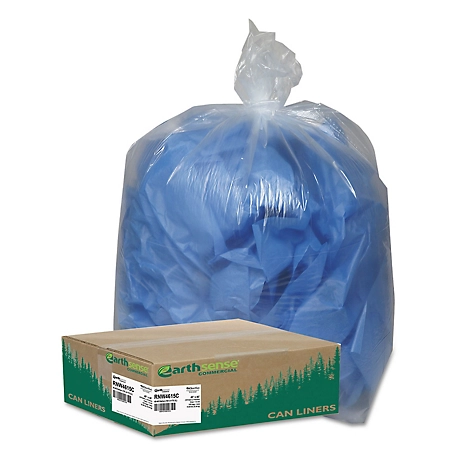 Earthsense Commercial 45 gal. Linear Low Density Clear Recycled Can Liners, Clear, 40 in. x 46 in., 100-Pack