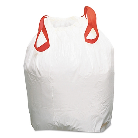 Boardwalk 13 gal. Drawstring Low-Density Can Liners, 0.8 mil, 24.5 in. x 27.4 in., White, 100 ct.