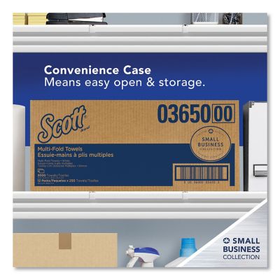 Image showing 6 th Scott Multi-Fold Paper Towels, Absorbency Pockets, 9-2/5 in. x 9-1/5 in., White, 250 ct.