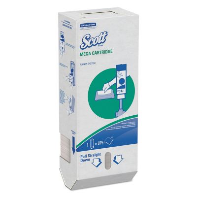 Scott Mega Cartridge Dinner Napkins, 1-Ply, 8-2/5 in. x 6-1/2 in., White, 6 ct.