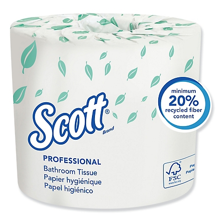 Scott Essential Standard Roll Bathroom Tissue, Septic Safe, 2-Ply, White