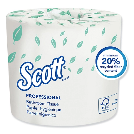 Scott Essential Standard Roll Bathroom Tissue, Traditional, Septic Safe, 2-Ply, White, 20 ct.