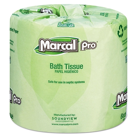 Marcal Pro 100% Recycled Bathroom Tissue, Septic Safe, 2-Ply, White, 48 ct.