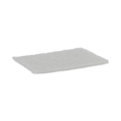 Boardwalk Light-Duty Scouring Pad, White, 6 in. x 9 in., 20-Pack