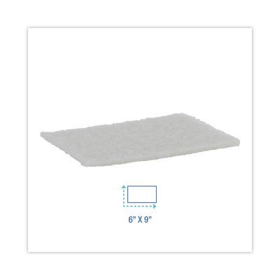 Image showing  Light-Duty Scouring Pad, White, 6 in. x 9 in., 20-Pack