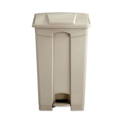 Image showing  23 gal. Large Capacity Plastic Step-On Waste Receptacle, Tan