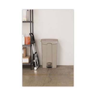Image showing  23 gal. Large Capacity Plastic Step-On Waste Receptacle, Tan