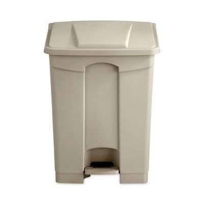 Image showing  17 gal. Large Capacity Plastic Step-On Waste Receptacle, Tan