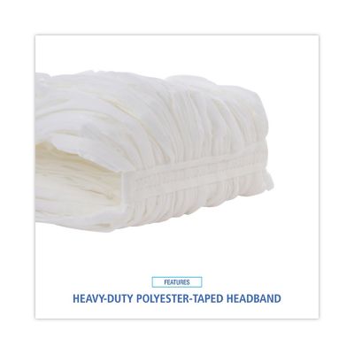 Image showing 5 th Boardwalk Non-Woven Cut-End Edge Rayon/Polyester Mop Head, #24, White, 12-Pack