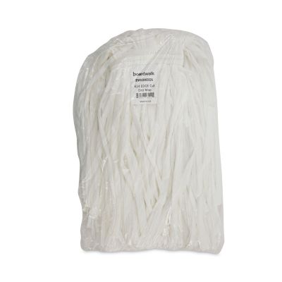 Image showing 6 th Boardwalk Non-Woven Cut-End Edge Rayon/Polyester Mop Head, #24, White, 12-Pack