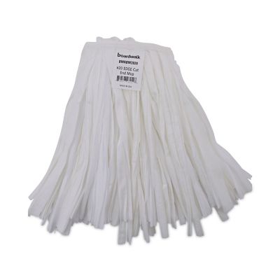 Boardwalk Non-Woven Cut-End Edge Mop Head, #20, Rayon/Polyester, White, 12-Pack