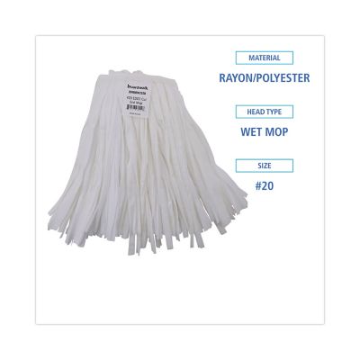 Image showing  Non-Woven Cut-End Edge Mop Head, #20, Rayon/Polyester, White, 12-Pack