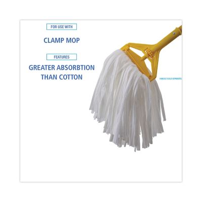 Image showing  Non-Woven Cut-End Edge Mop Head, #20, Rayon/Polyester, White, 12-Pack