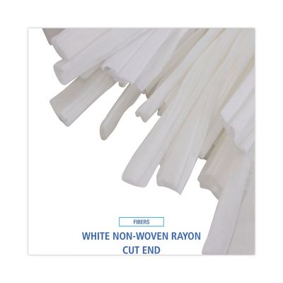 Image showing  Non-Woven Cut-End Edge Mop Head, #20, Rayon/Polyester, White, 12-Pack