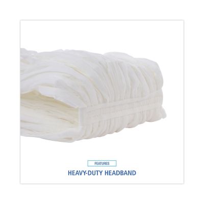 Image showing 5 th Boardwalk Non-Woven Cut-End Edge Mop Head, #20, Rayon/Polyester, White, 12-Pack