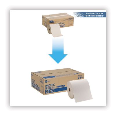 Image showing  Blue Basic Non-Perforated Paper Towels, 7-7/8 in. x 800 ft., Brown, 6 ct.
