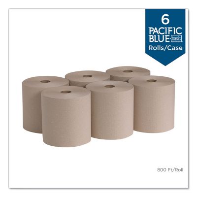 Image showing  Blue Basic Non-Perforated Paper Towels, 7-7/8 in. x 800 ft., Brown, 6 ct.