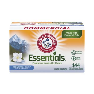 Arm & Hammer Essentials Dryer Sheets, Mountain Rain, 6 ct., 144 Sheets/Box