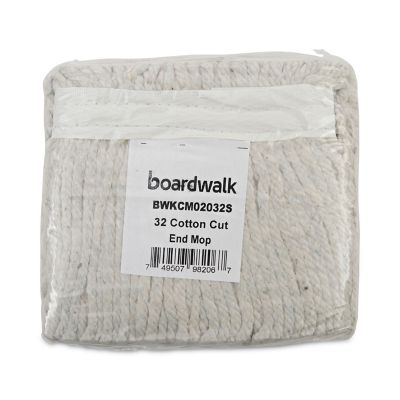 Image showing 6 th Boardwalk Cotton Mop Head, Cut-End, #32, White, 12-Pack
