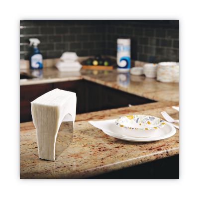 Image showing  1/4-Fold 1-Ply Lunch Napkins, 12 in. x 12 in., White, 6,000 pc.