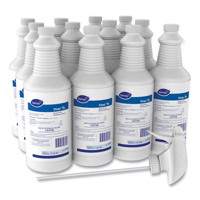 Image showing 5 th Diversey 32 oz. Virex TB Bathroom Disinfectant Cleaner, Lemon, 12-Pack